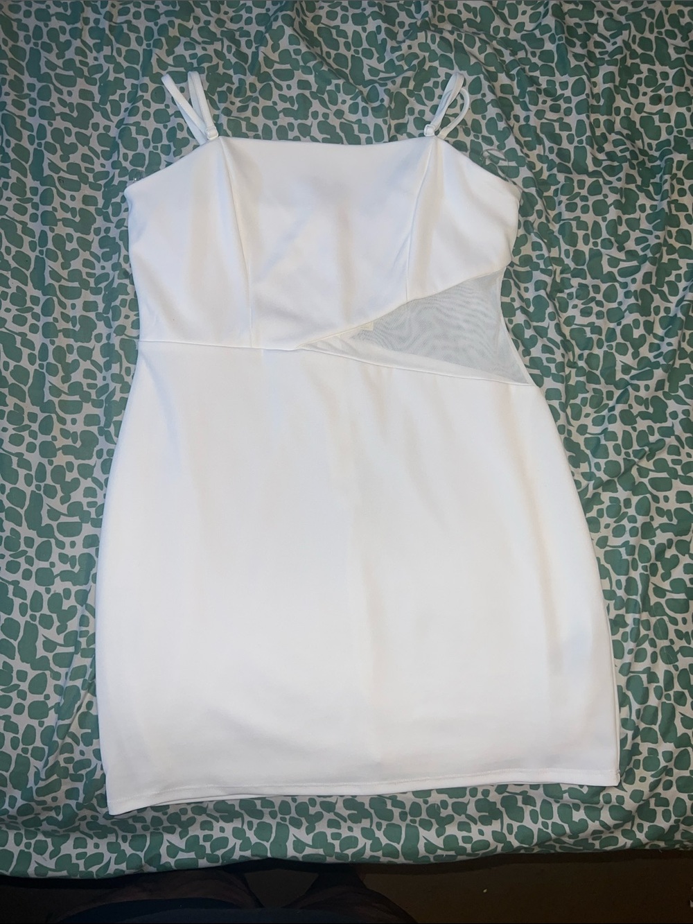 Francesca‘s Trixxi White Spaghetti Strap Dress with Side Cutout